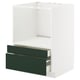 METOD / MAXIMERA Base cabinet f combi micro/drawers, white/Havstorp deep green, 60x60x80 cm