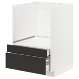 METOD / MAXIMERA Base cabinet f combi micro/drawers, white/Nickebo matt anthracite, 60x60x80 cm