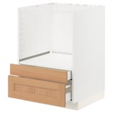 METOD / MAXIMERA Base cabinet f combi micro/drawers, white/Vedhamn oak, 60x60x80 cm