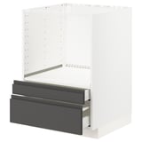 METOD / MAXIMERA Base cabinet f combi micro/drawers, white/Voxtorp dark grey, 60x60x80 cm