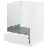 METOD / MAXIMERA Base cabinet for oven with drawer, white/Voxtorp high-gloss/white, 60x60x80 cm