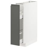METOD / MAXIMERA Base cabinet/pull-out int fittings, white/Voxtorp dark grey, 20x60x80 cm
