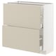 METOD / MAXIMERA Base cabinet with 2 drawers, white/Havstorp beige, 80x37x80 cm