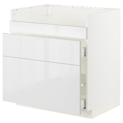 METOD / MAXIMERA Base cb f HAVSEN snk/3 frnts/2 drws, white/Ringhult white, 80x60x80 cm