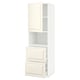METOD / MAXIMERA Hi cab f micro w door/2 drawers, white/Bodbyn off-white, 60x60x200 cm