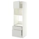 METOD / MAXIMERA High cab f oven/micro w dr/2 drwrs, white/Aspudden light grey, 60x60x200 cm