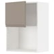 METOD Wall cabinet for microwave oven, white/Upplöv matt dark beige, 60x37x80 cm