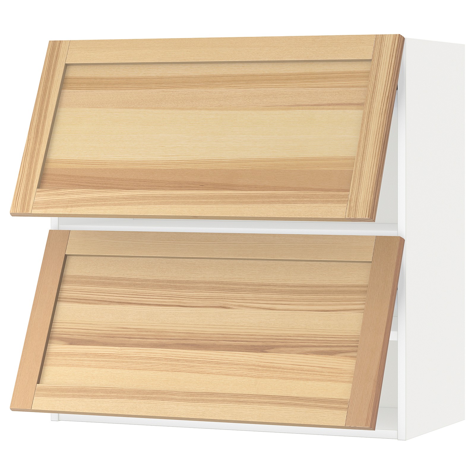 METOD Wall horizontal w 2 doors white, Torhamn ash IKEA