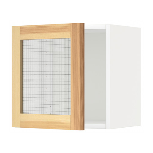 Metod Wall Cabinet With Glass Door Torhamn Natural Ash Ikea