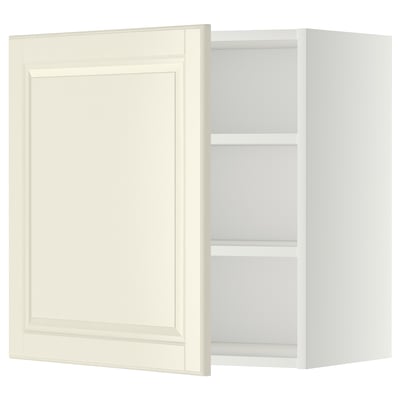 METOD Wall cabinet with shelves, white/Bodbyn off-white, 60x37x60 cm