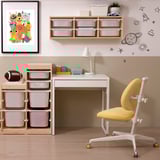 MICKE / DAGNAR Desk and chair, white/yellow