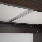 MICKE Desk, black-brown, 142x50 cm