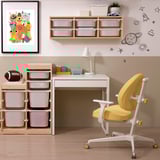 MICKE / GUNRIK Desk and chair, white/yellow