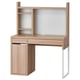 Option: MICKE Workstation, white stained oak effect, 105x50 cm