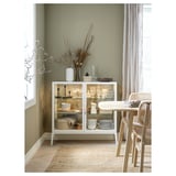 MILSBO Glass-door cabinet, white, 101x100 cm