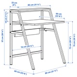 MITTPLAN Desk, white, 80x60 cm