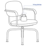 MULLSJÖ Swivel chair, Gräsnäs dark grey