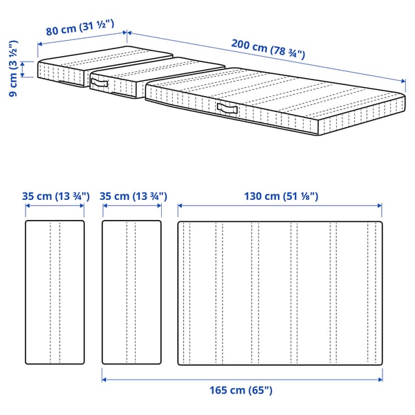 NATTSMYG Foam mattress for extendable bed, 80x200 cm