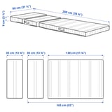NATTSMYG Foam mattress for extendable bed, 80x200 cm