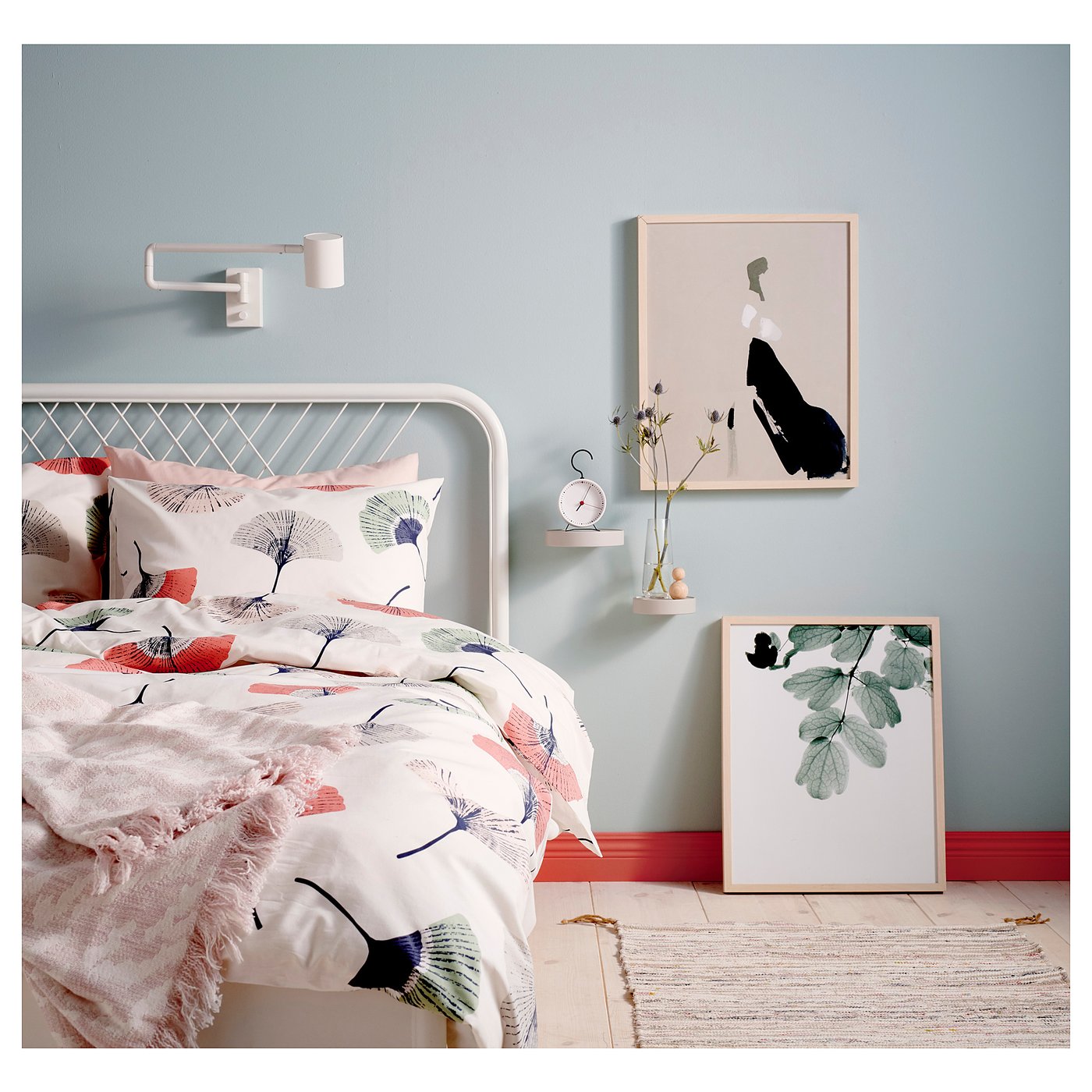 NESTTUN bed frame, white/Lönset, 180x200 cm - IKEA
