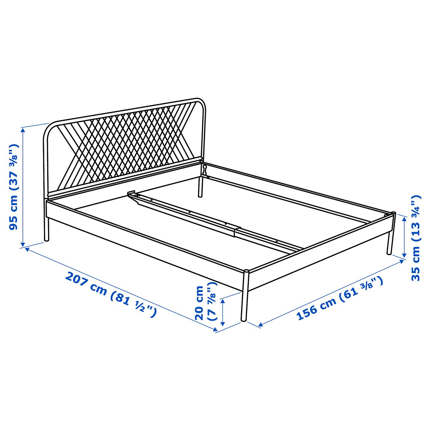 NESTTUN bed frame, white/Lönset, 150x200 cm - IKEA