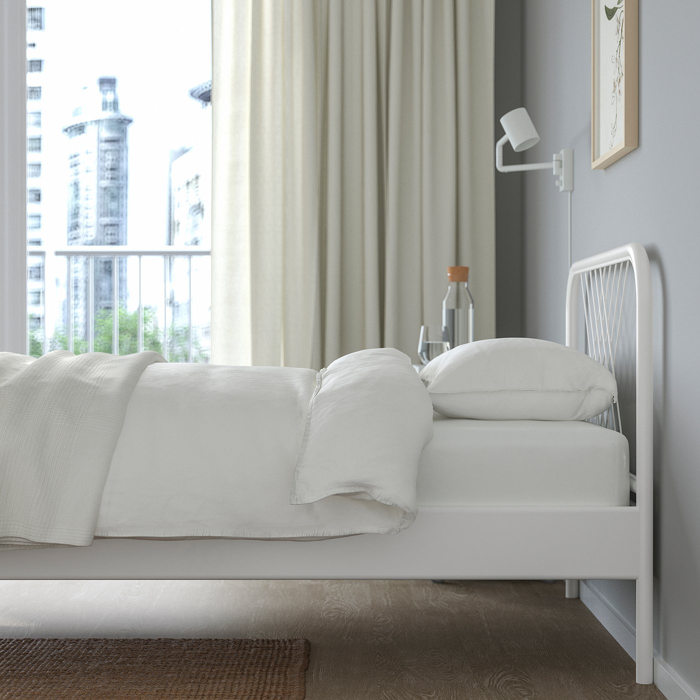 NESTTUN bed frame, white/Lönset, 90x200 cm - IKEA