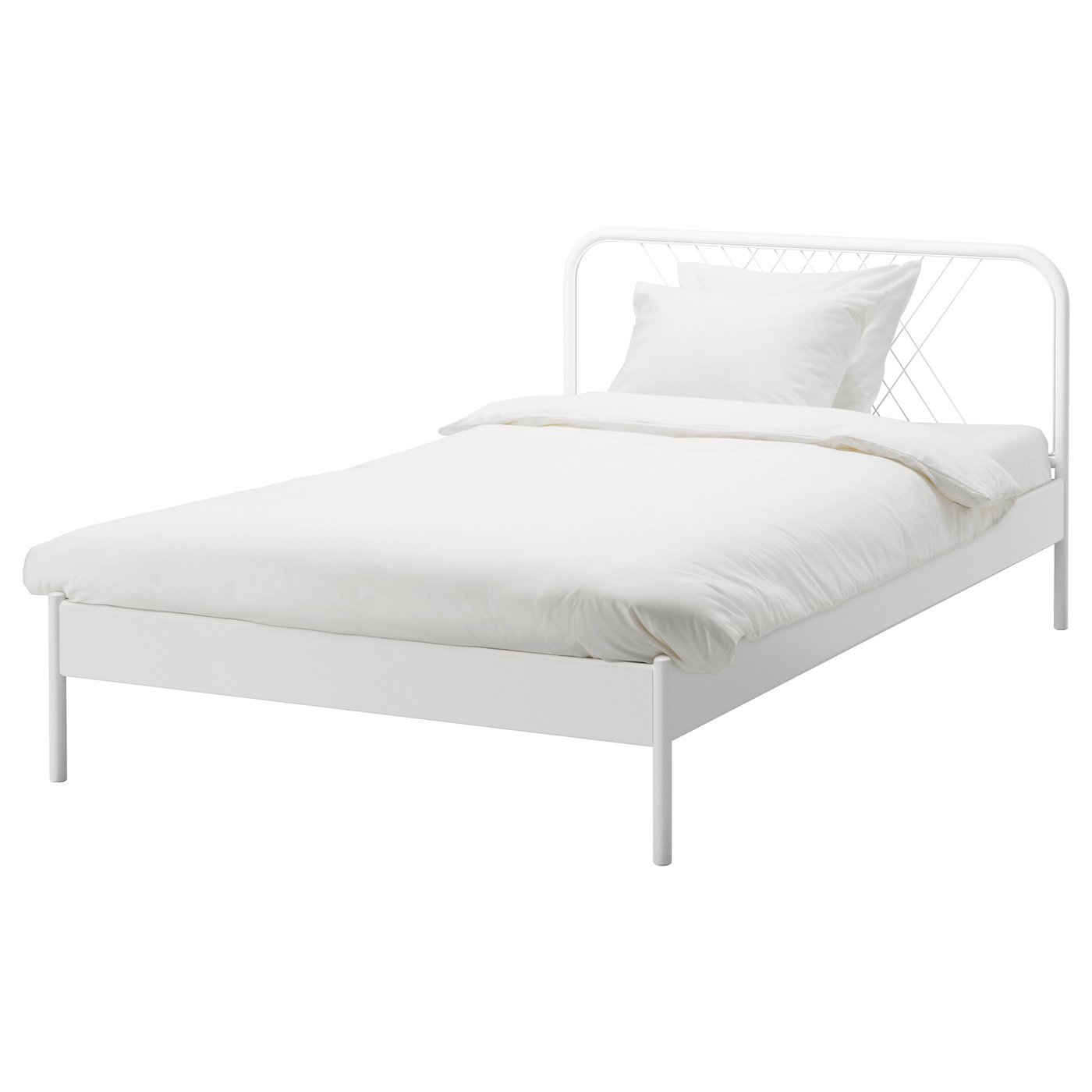 NESTTUN Bed frame, white/Luröy, 120x200 cm IKEA