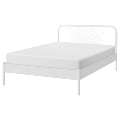 NESTTUN Bed frame, white/Luröy, 120x200 cm