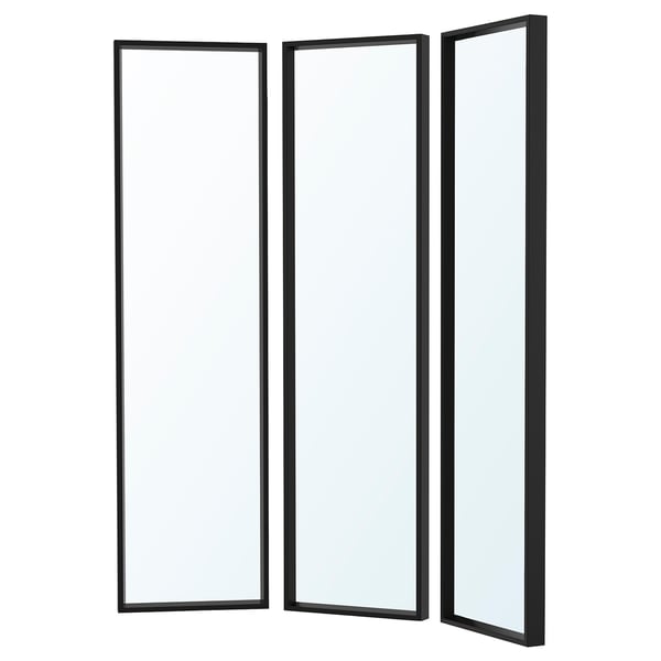 NISSEDAL Mirror combination, black, 130x150 cm