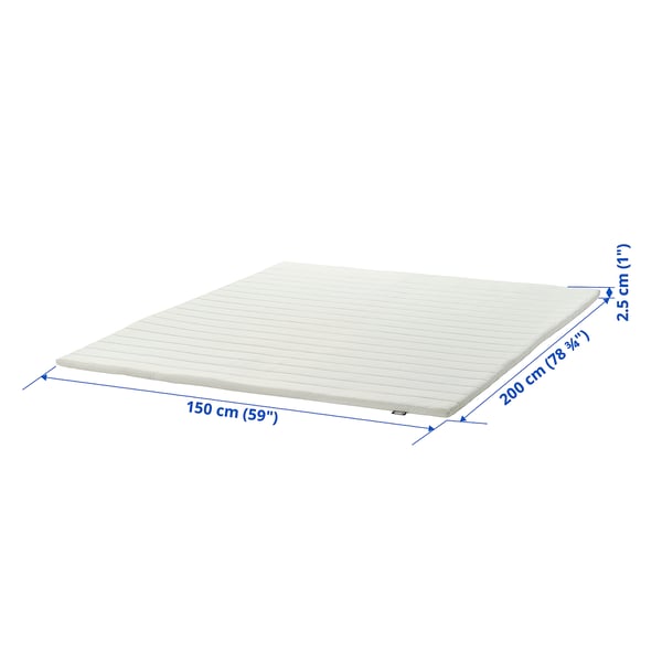 NOPAKTE Mattress pad, white, 150x200 cm