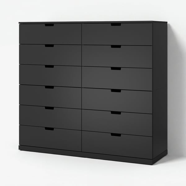 NORDLI Chest of 12 drawers, anthracite, 160x145 cm