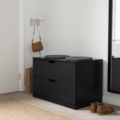 NORDLI Chest of 2 drawers, anthracite, 80x54 cm