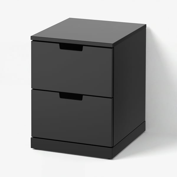 NORDLI Chest of 2 drawers, anthracite, 40x54 cm