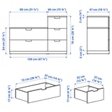 NORDLI Chest of 5 drawers, anthracite, 120x76 cm