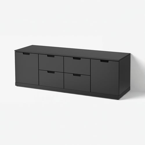 NORDLI Chest of 6 drawers, anthracite, 160x54 cm