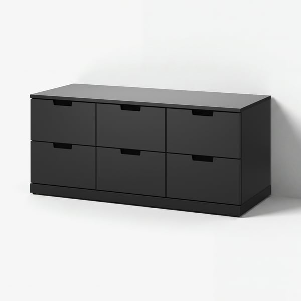 NORDLI Chest of 6 drawers, anthracite, 120x54 cm