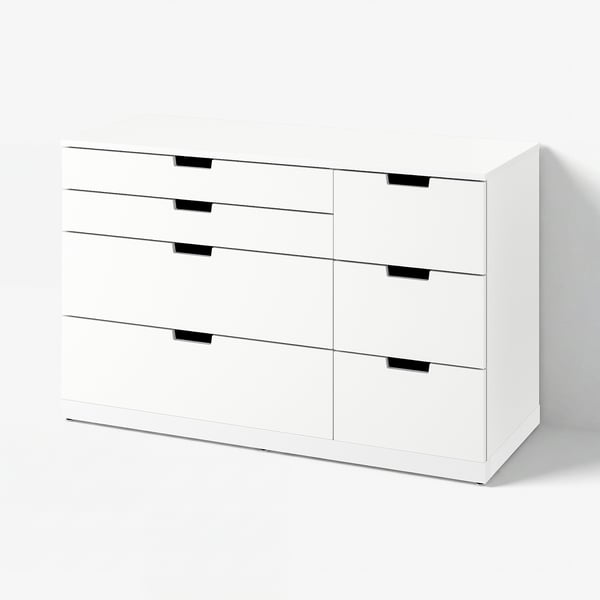 NORDLI Chest of 7 drawers, white, 120x76 cm