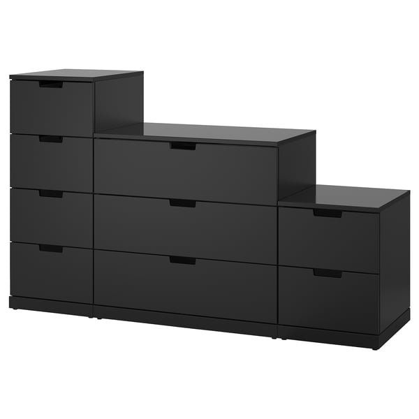 NORDLI Chest of 9 drawers, anthracite, 160x99 cm