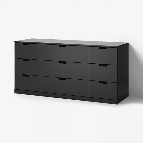 NORDLI Chest of 9 drawers, anthracite, 160x76 cm