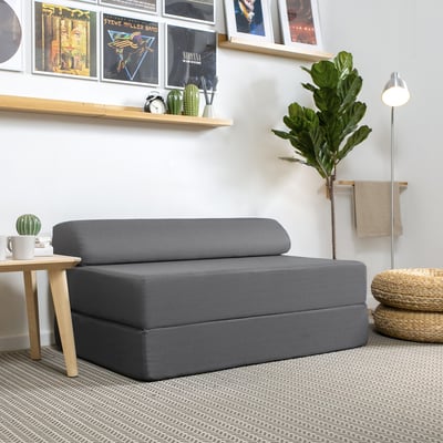 NYKIL 2-seat sofa-bed, dark grey