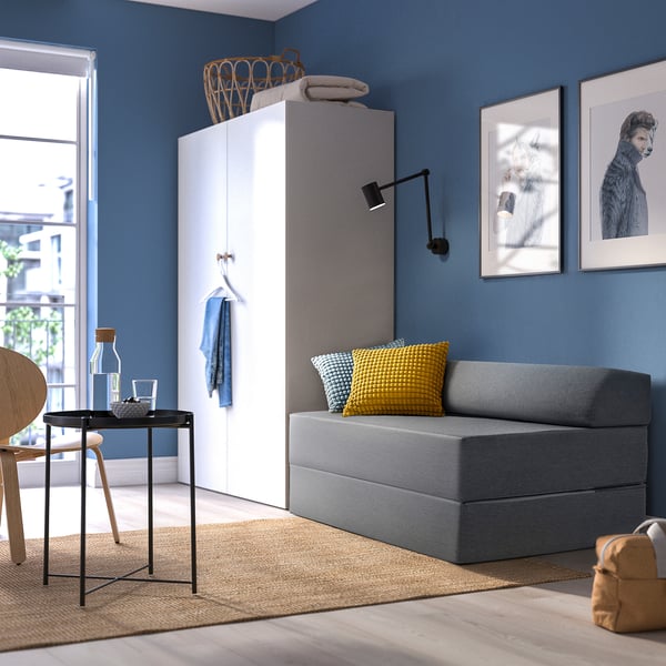 NYKIL 2-seat sofa-bed, dark grey