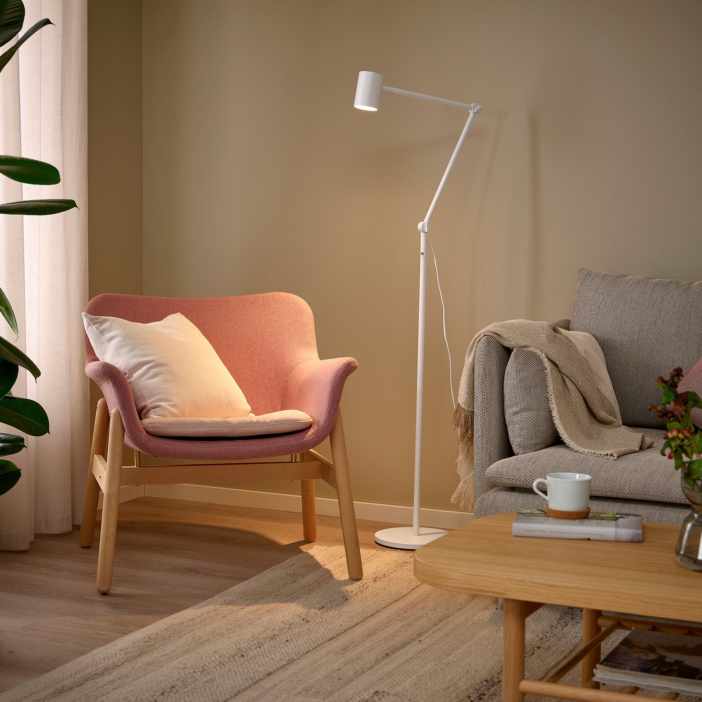 NYMÅNE floor/reading lamp, white IKEA