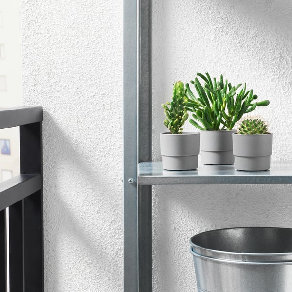NYPON Plant pot, in/outdoor grey, 6 cm