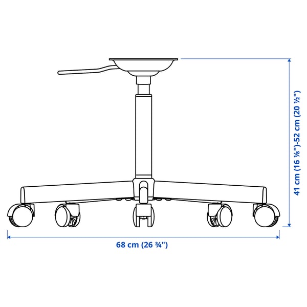 Illustration with measurements for the product: ÖRFJÄLL.
