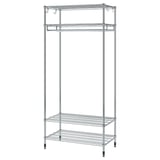OMAR Shelving unit with clothes rail, galvanised, 92x50x201 cm