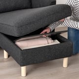 PÄRUP 3-seat sofa with chaise longue, Gunnared dark grey