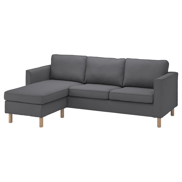 PÄRUP 3-seat sofa with chaise longue, Vissle grey