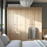 PAX / BERGSBO Wardrobe, white/white stained oak effect, 200x60x201 cm