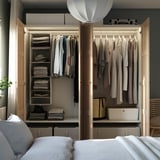 PAX / BERGSBO Wardrobe, white/white stained oak effect, 200x60x201 cm