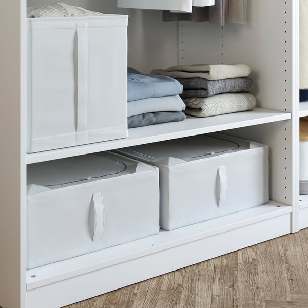 PAX / BERGSBO Wardrobe, white/white stained oak effect, 200x60x201 cm